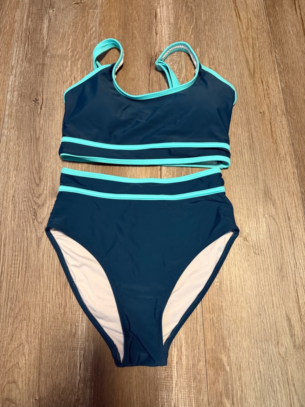 B Two-Piece Bikini Set with Aqua Trim